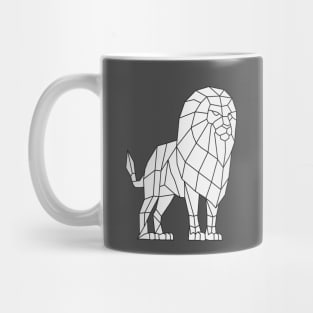 Origami Low Poly Lion on White Mug